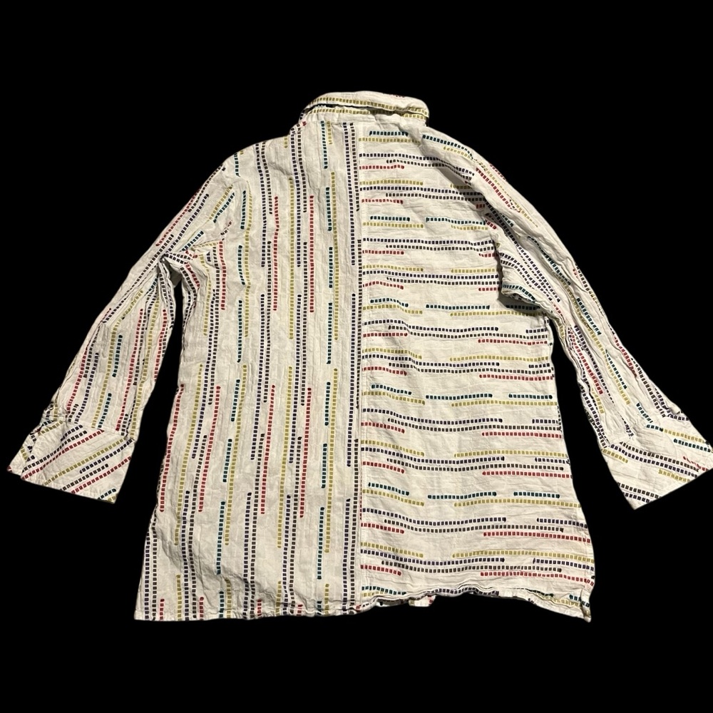 Habitat Cotton Striped Multicolor woven‎ Women's Button Down Shirt medium - Picture 2 of 7